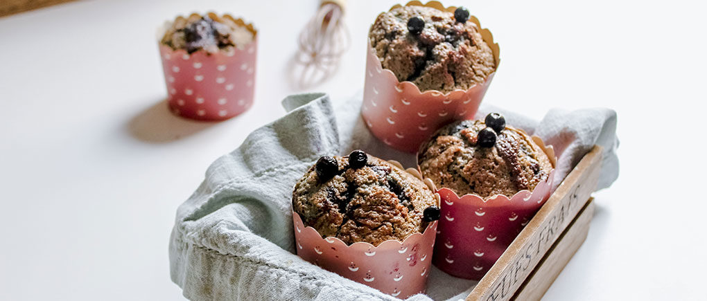 Muffins aux myrtilles sans gluten et sans lait